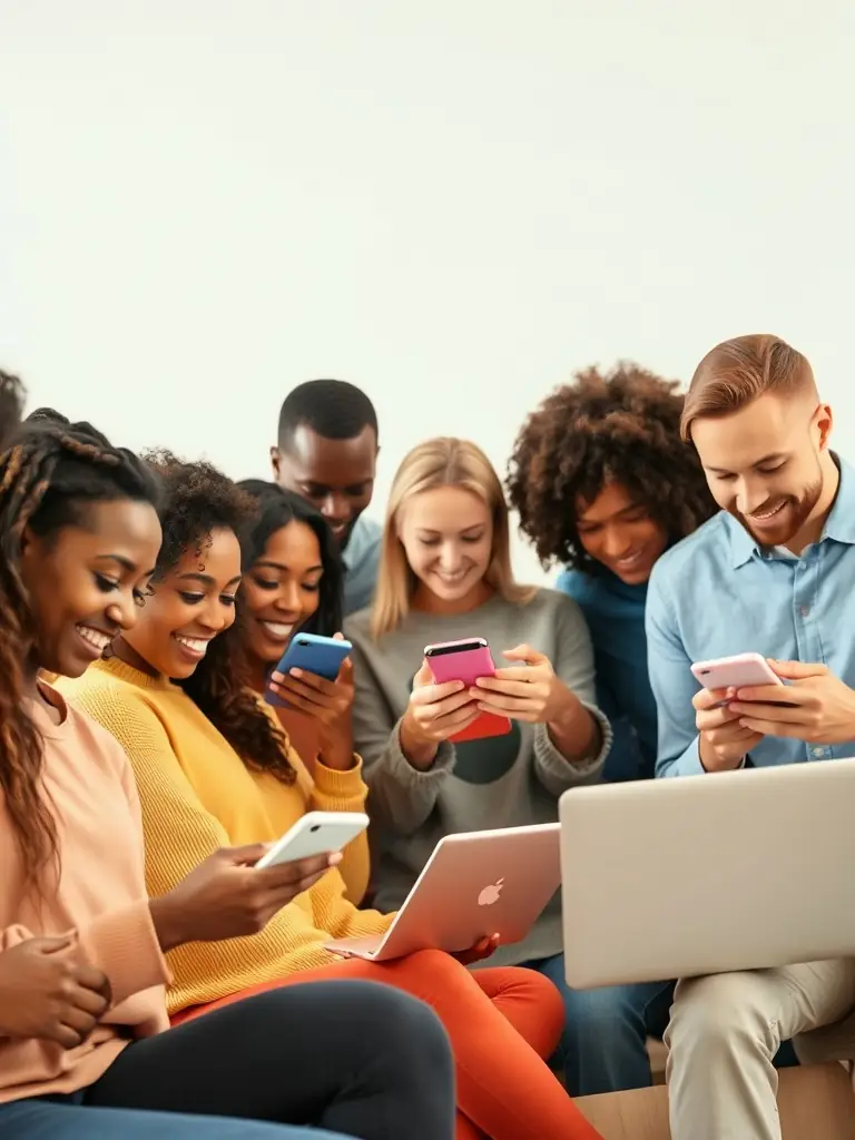 A dynamic image showing a diverse group of customers being acquired through various marketing channels, such as social media, email, and events.